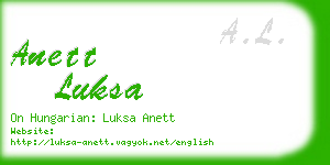 anett luksa business card